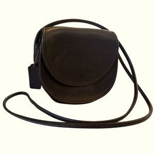 Coach Vintage Casey Black‎ Leather Crossbody Bag USA made